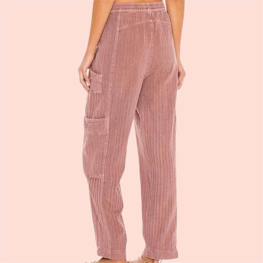 Free People Mauve Feelin’ Good Utility Pull-On Pants - Picture 2 of 9